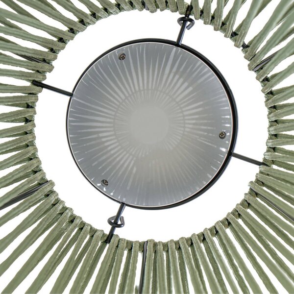 Lampa wisząca Lindby LED z zasilaniem słonecznym Austas, zielona, Ø 50 cm, USB, Austas Lindby, możliwość ściemniania, zielony, tworzywo sztuczne, nowoczesny