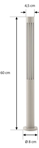 Słupek oświetleniowy LED Fjorya Lindby, aluminiowy / szary / cynkowy, aluminium, nowoczesny