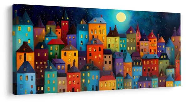 Obraz miasto w nocnym świetle