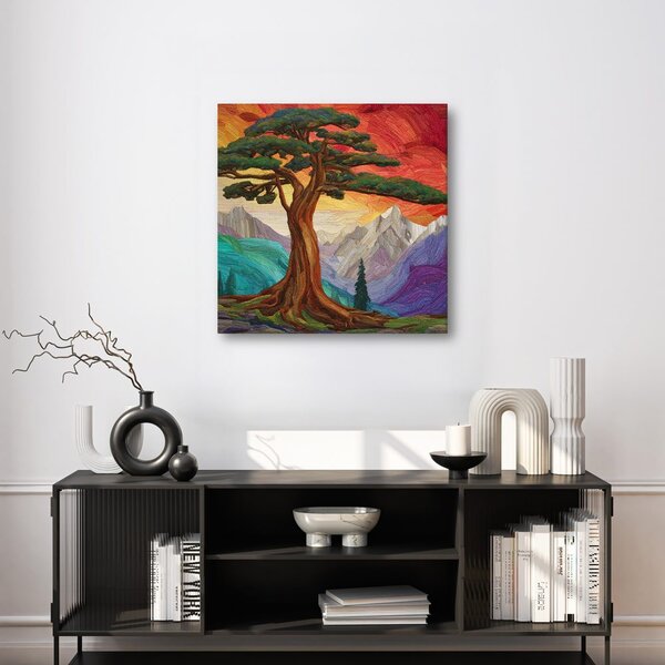 Obraz majestatyczne drzewo życia o świcie