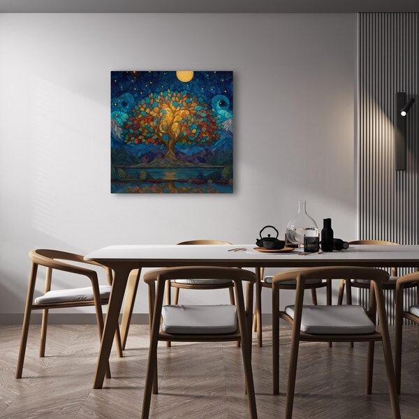 Obraz magiczna noc i drzewo życia