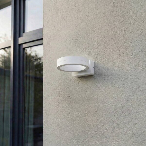 Kinkiet zewnętrzny LED Selviro Lindby, biały / opal, aluminium, nowoczesny