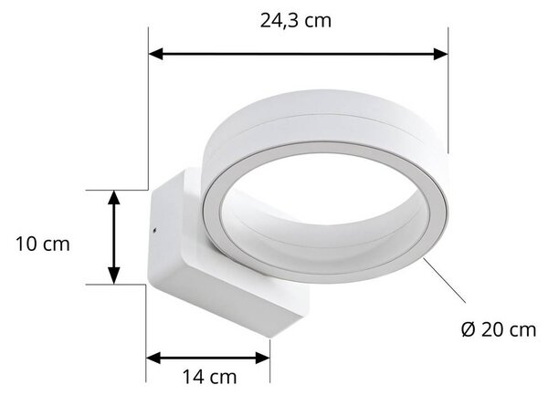 Kinkiet zewnętrzny LED Selviro Lindby, biały / opal, aluminium, nowoczesny