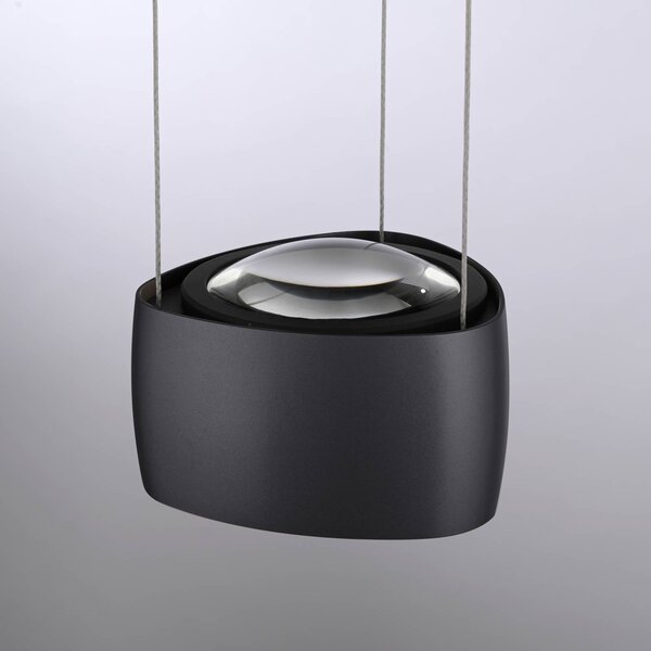 Paul Neuhaus Lampa wisząca Q-Stretto, możliwość ściemniania, czarny, salon / jadalnia, metal, nowoczesny