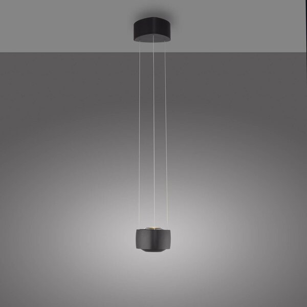 Paul Neuhaus Lampa wisząca Q-Stretto, możliwość ściemniania, czarny, salon / jadalnia, metal, nowoczesny