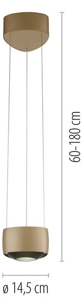 Paul Neuhaus Lampa wisząca Q-Stretto, możliwość ściemniania, brązowy / mosiężny, salon / jadalnia, metal, nowoczesny