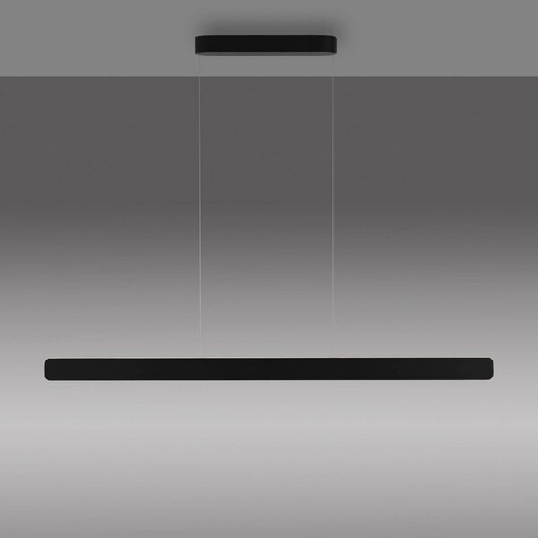 Paul Neuhaus Lampa wisząca Q-Stretto, możliwość ściemniania, czarny, salon / jadalnia, metal, nowoczesny