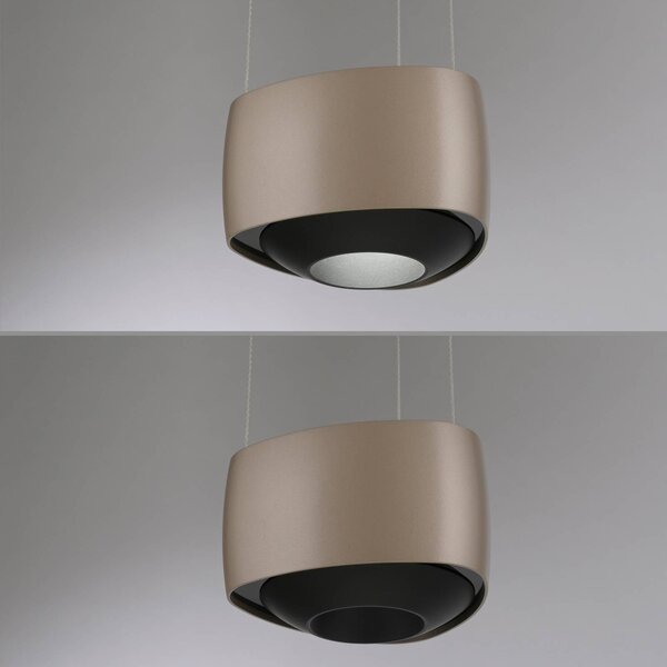 Paul Neuhaus Lampa wisząca Q-Stretto, możliwość ściemniania, brązowy / mosiężny, salon / jadalnia, metal, nowoczesny