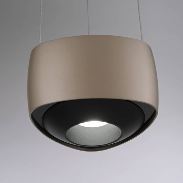 Paul Neuhaus Lampa wisząca Q-Stretto, możliwość ściemniania, brązowy / mosiężny, salon / jadalnia, metal, nowoczesny