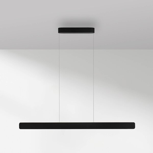 Paul Neuhaus Lampa wisząca Q-Stretto, możliwość ściemniania, czarny, salon / jadalnia, metal, nowoczesny