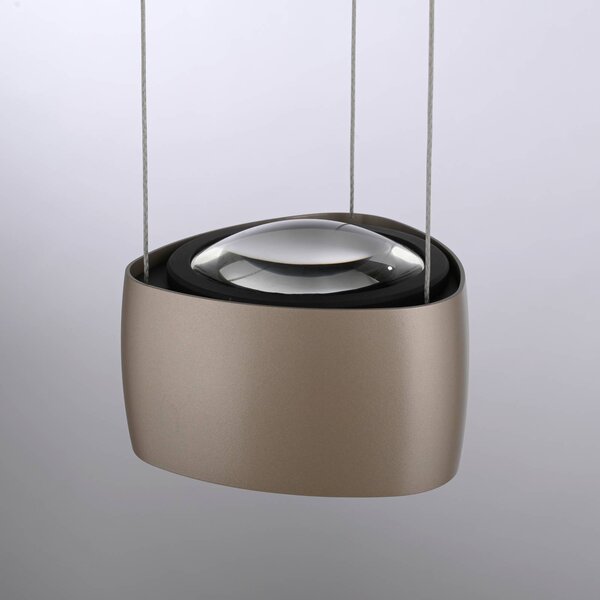 Paul Neuhaus Lampa wisząca Q-Stretto, możliwość ściemniania, brązowy / mosiężny, salon / jadalnia, metal, nowoczesny