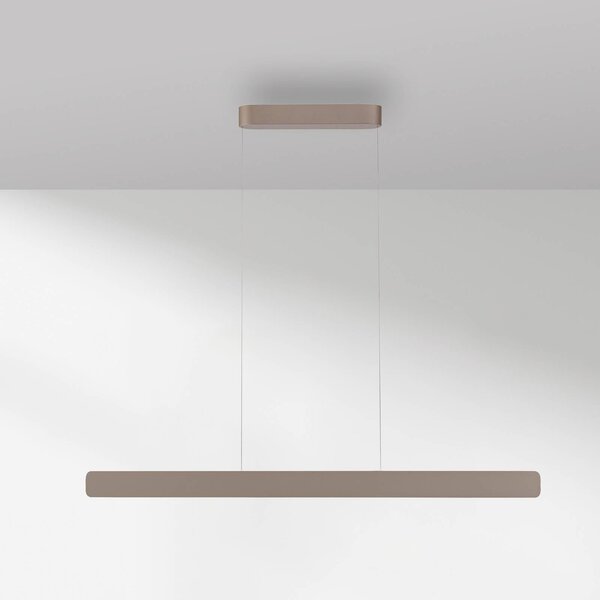 Paul Neuhaus Lampa wisząca Q-Stretto, możliwość ściemniania, brązowy / mosiężny, salon / jadalnia, metal, nowoczesny