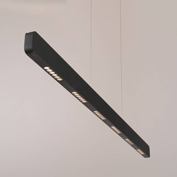 Paul Neuhaus Lampa wisząca Q-Stretto, możliwość ściemniania, czarny, salon / jadalnia, metal, nowoczesny