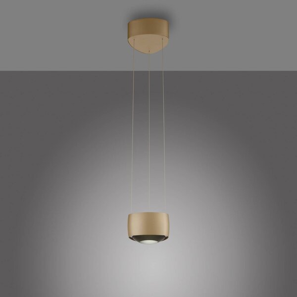 Paul Neuhaus Lampa wisząca Q-Stretto, możliwość ściemniania, brązowy / mosiężny, salon / jadalnia, metal, nowoczesny