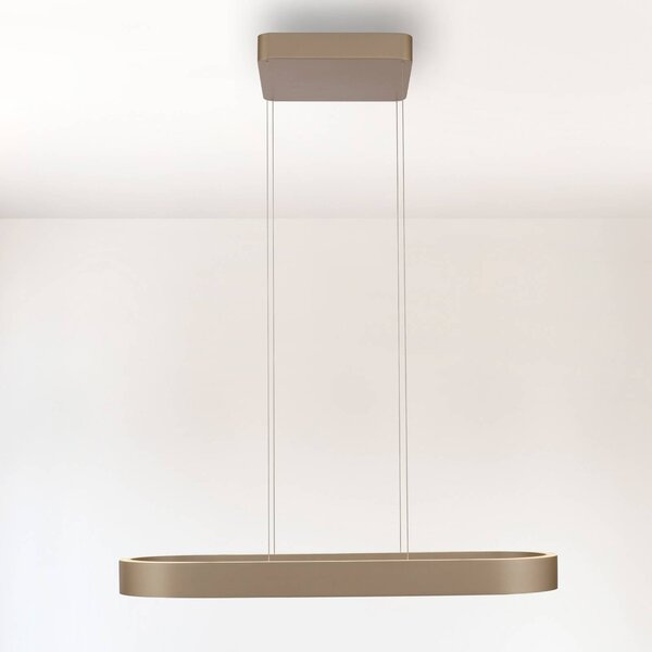 Paul Neuhaus Lampa wisząca Q-Stretto, możliwość ściemniania, brązowy / mosiężny, salon / jadalnia, metal, nowoczesny
