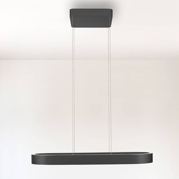 Paul Neuhaus Lampa wisząca Q-Stretto, możliwość ściemniania, czarny, salon / jadalnia, metal, nowoczesny