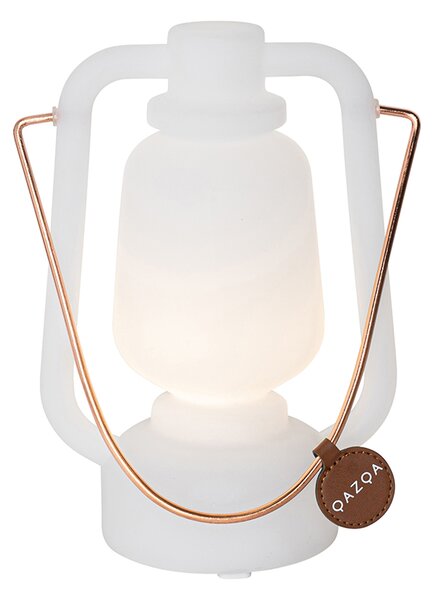 Lampa stołowa akumulatorowa 22 cm IP44 biała - Storm Mini