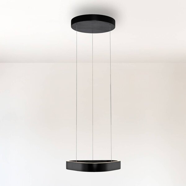 Paul Neuhaus Lampa wisząca Q-Stretto, możliwość ściemniania, czarny, salon / jadalnia, metal, nowoczesny