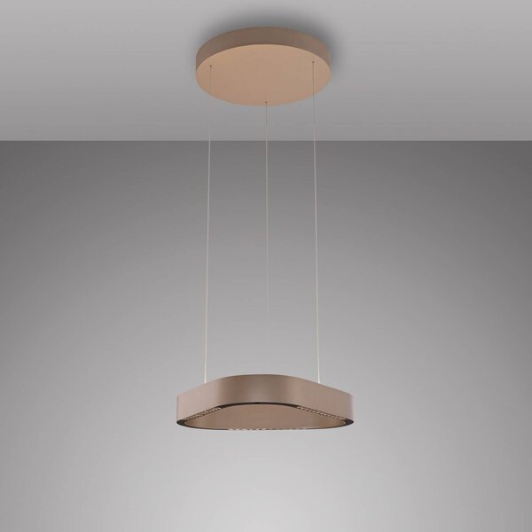 Paul Neuhaus Lampa wisząca Q-Stretto, możliwość ściemniania, brązowy / mosiężny, salon / jadalnia, metal, nowoczesny