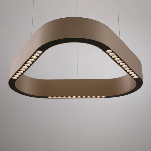 Paul Neuhaus Lampa wisząca Q-Stretto, możliwość ściemniania, brązowy / mosiężny, salon / jadalnia, metal, nowoczesny