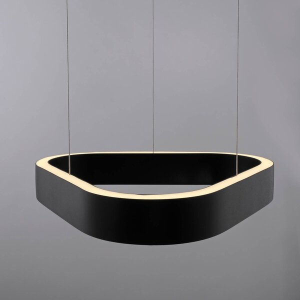 Paul Neuhaus Lampa wisząca Q-Stretto, możliwość ściemniania, czarny, salon / jadalnia, metal, nowoczesny