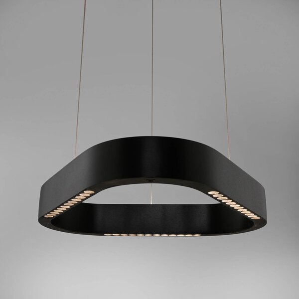 Paul Neuhaus Lampa wisząca Q-Stretto, możliwość ściemniania, czarny, salon / jadalnia, metal, nowoczesny