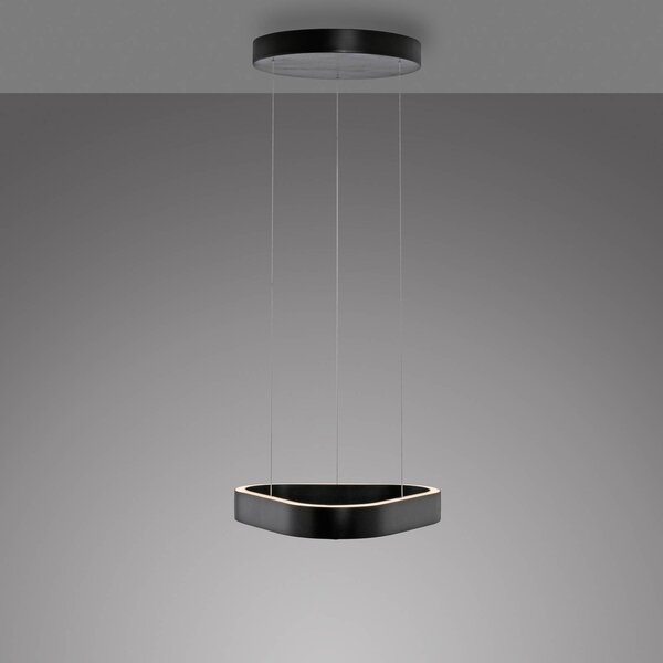 Paul Neuhaus Lampa wisząca Q-Stretto, możliwość ściemniania, czarny, salon / jadalnia, metal, nowoczesny