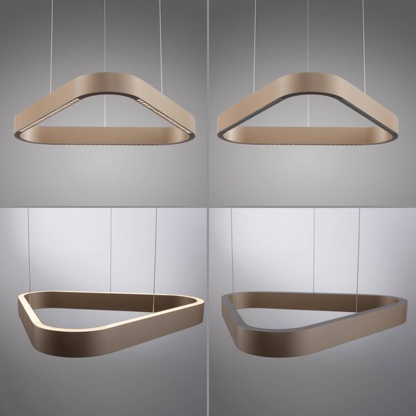 Paul Neuhaus Lampa wisząca Q-Stretto, możliwość ściemniania, brązowy / mosiężny, salon / jadalnia, metal, nowoczesny
