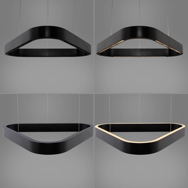 Paul Neuhaus Lampa wisząca Q-Stretto, możliwość ściemniania, czarny, salon / jadalnia, metal, nowoczesny