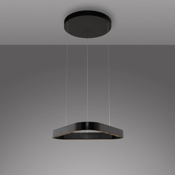 Paul Neuhaus Lampa wisząca Q-Stretto, możliwość ściemniania, czarny, salon / jadalnia, metal, nowoczesny