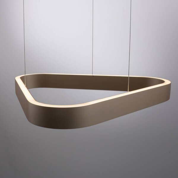 Paul Neuhaus Lampa wisząca Q-Stretto, możliwość ściemniania, brązowy / mosiężny, salon / jadalnia, metal, nowoczesny