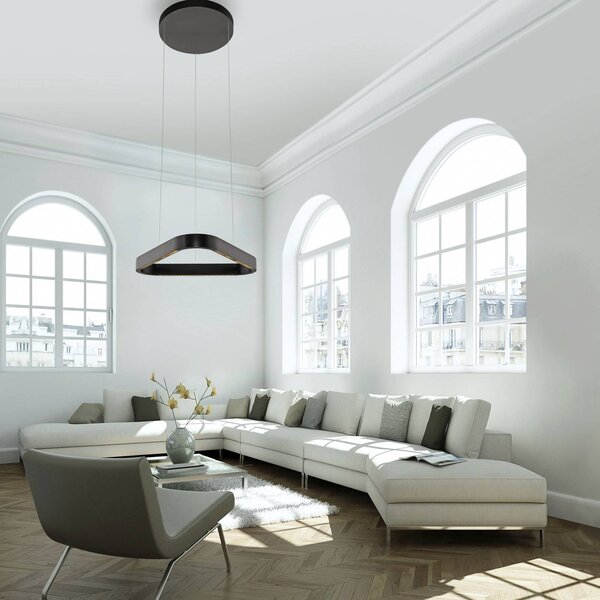 Paul Neuhaus Lampa wisząca Q-Stretto, możliwość ściemniania, czarny, salon / jadalnia, metal, nowoczesny