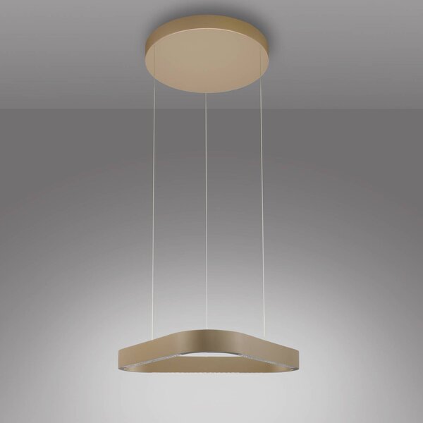 Paul Neuhaus Lampa wisząca Q-Stretto, możliwość ściemniania, brązowy / mosiężny, salon / jadalnia, metal, nowoczesny