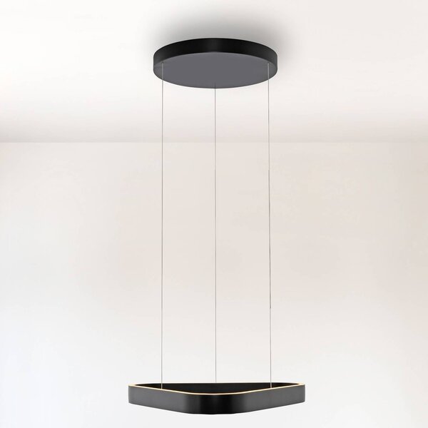 Paul Neuhaus Lampa wisząca Q-Stretto, możliwość ściemniania, czarny, salon / jadalnia, metal, nowoczesny