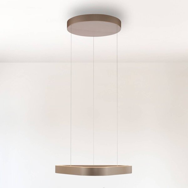 Paul Neuhaus Lampa wisząca Q-Stretto, możliwość ściemniania, brązowy / mosiężny, salon / jadalnia, metal, nowoczesny