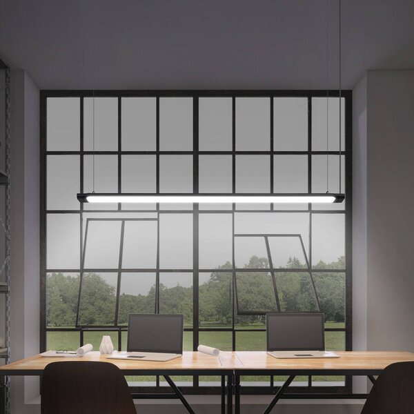 OSRAM żyrandol LED Office line Slab czarna 4000 K DIM Slab, możliwość ściemniania, czarny, biuro, aluminium, nowoczesny