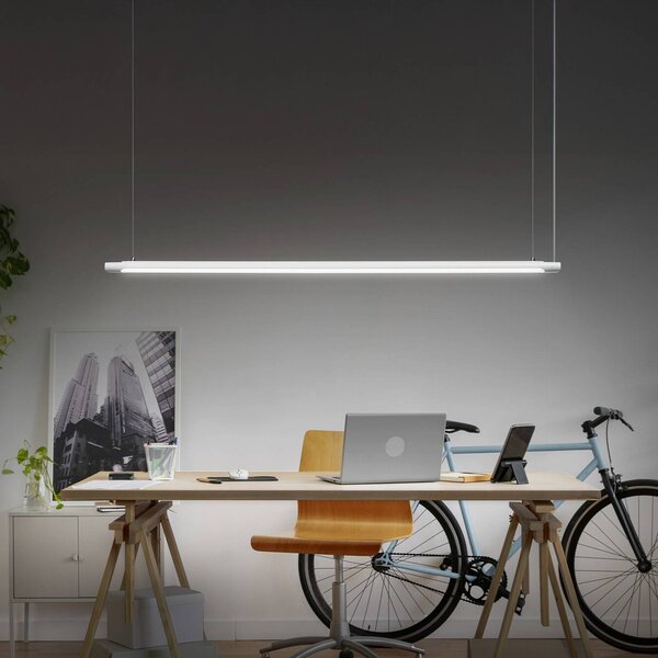 OSRAM żyrandol LED Office line Slab biała 4000 K ściemniany Slab, możliwość ściemniania, biały / opal, biuro, aluminium, nowoczesny