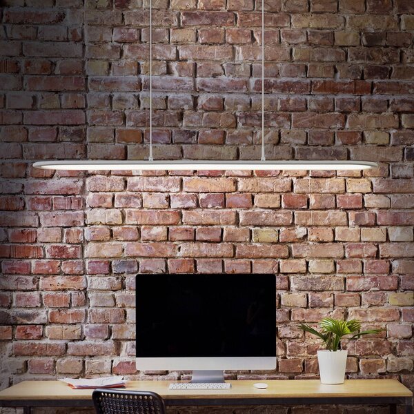 OSRAM Lampa wisząca LED Office line Panel Ellipse biała 940 DIM Ellipse, możliwość ściemniania, biały / opal, biuro, aluminium, nowoczesny