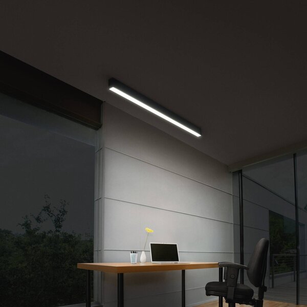OSRAM Lampa sufitowa LED Office line Cuboid czarna 4000 K ściemniany Cuboid, możliwość ściemniania, czarny, biuro, aluminium, nowoczesny