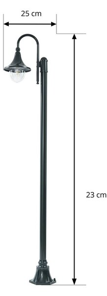Lampa zewnętrzna Lindby Daphne, 220 cm, zielona, metalowa, E27 Daphne Lindby, możliwość ściemniania, zielony, aluminium, antyczny