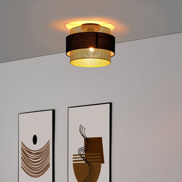 OSRAM Lampa sufitowa Decor Hornet, możliwość ściemniania, czarny, salon / jadalnia, tkanina / materiał / jedwab, nowoczesny