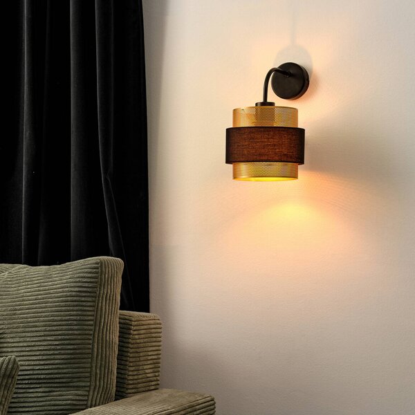 OSRAM Kinkiet Decor Hornet, możliwość ściemniania, czarny, salon / jadalnia, tkanina / materiał / jedwab, nowoczesny
