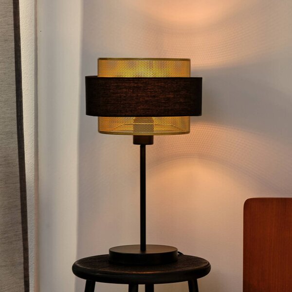 OSRAM Lampka nocna do sypialni Decor Hornet, czarny, salon / jadalnia, tkanina / materiał / jedwab, nowoczesny