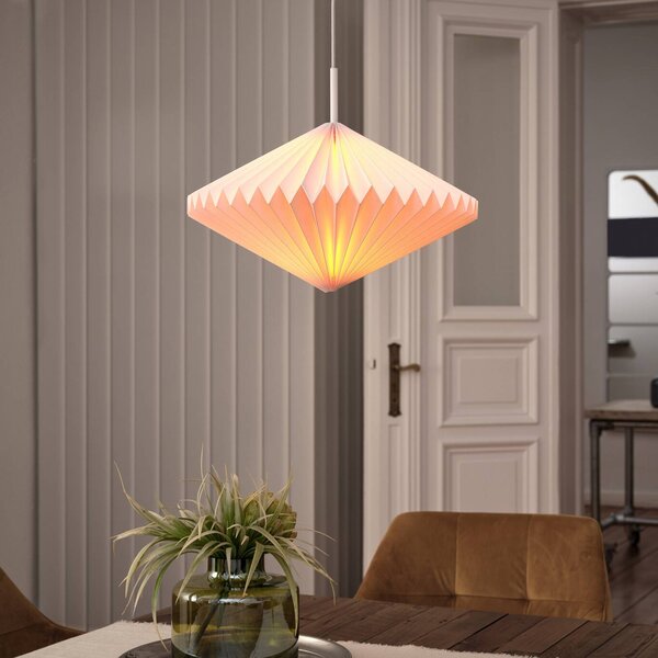 OSRAM Lampa wisząca Decor Paper Diamond, możliwość ściemniania, biały / opal, salon / jadalnia, papier / lunolit / lunopal