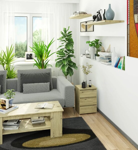Nowoczesna wąska komoda z 3 szufladami dąb artisan C2-L94