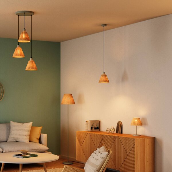 OSRAM Lampa wisząca Decor Raffia, możliwość ściemniania, brązowy / rdzawy, salon / jadalnia, dworkowy / rustykalny