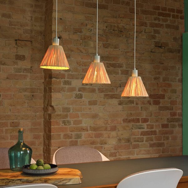 OSRAM Lampa wisząca Decor Raffia, możliwość ściemniania, brązowy / rdzawy, salon / jadalnia, dworkowy / rustykalny