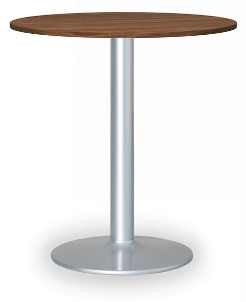 Stolik konferencyjny FILIP II, średnica 80 cm, szara podstawa, orzech