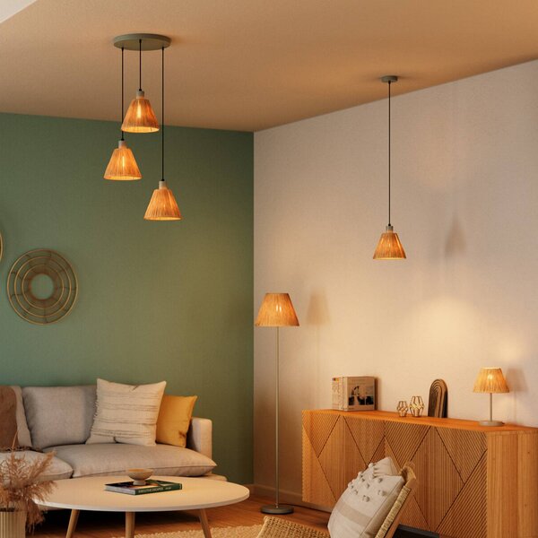 OSRAM Lampa stojąca Decor Raffia, brązowy / rdzawy, salon / jadalnia, dworkowy / rustykalny