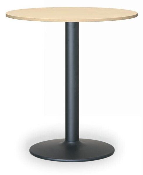 Stolik konferencyjny FILIP II, średnica 80 cm, czarna podstawa, brzoza
